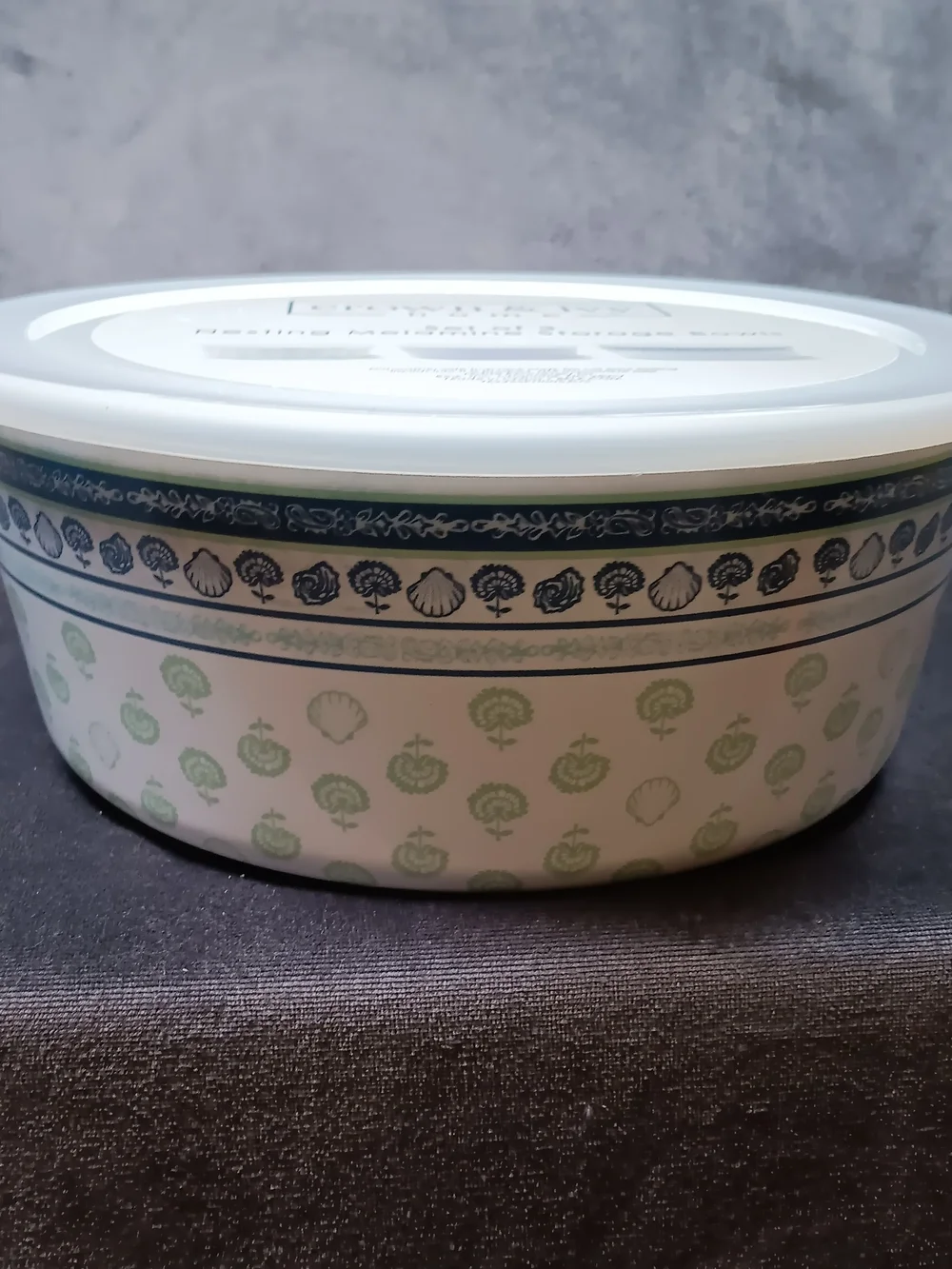 crown & ivy White Bowls with Blue Patterned Coastal Accents - Set of 3